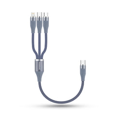 Phonokart Trix 3 In 1 100W Compact multi charging Cable Type-C TO Type C, Lightning and Micro Cable (30cm length cable)