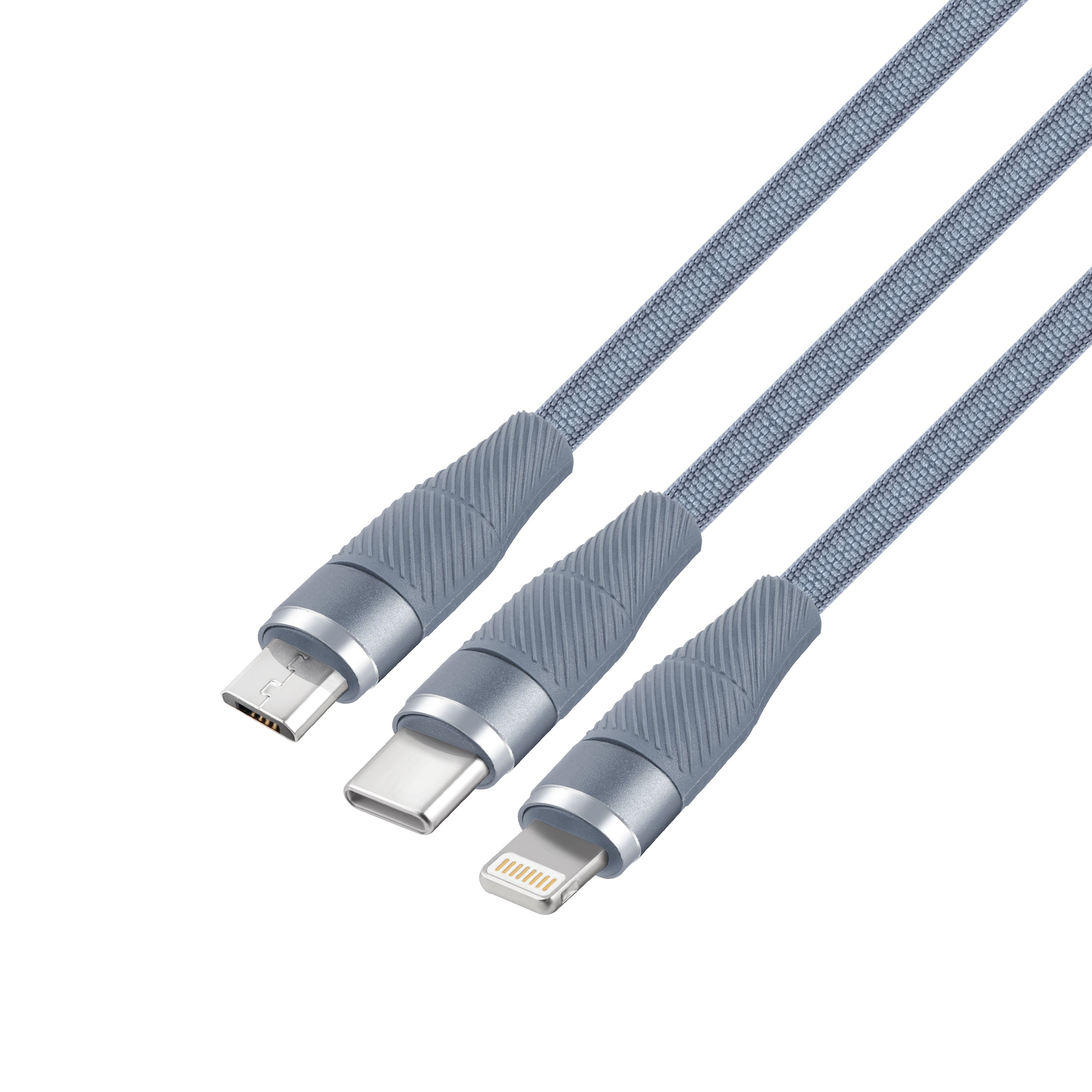 Phonokart Trix 3 In 1 100W Compact multi charging Cable Type-C TO Type C, Lightning and Micro Cable (30cm length cable)