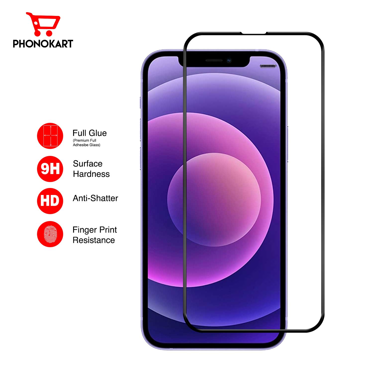 3D Tempered Glass for IPHONE 12 PRO MAX (Black)