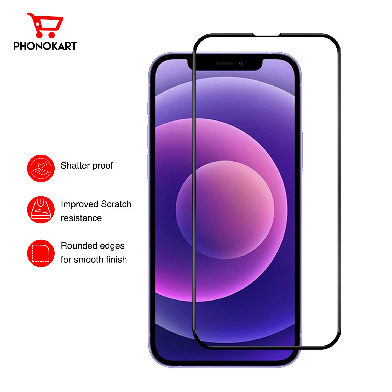 3D Tempered Glass for IPHONE 12 PRO MAX (Black)