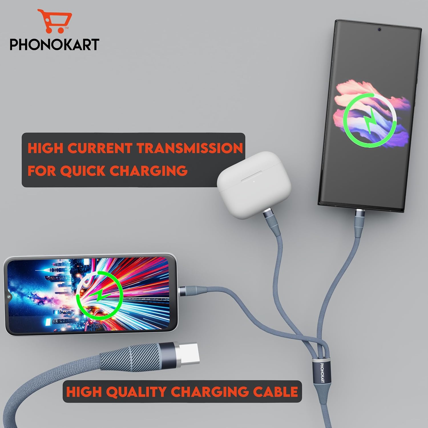 TRIX 3-in-1 Fast Charging Cable