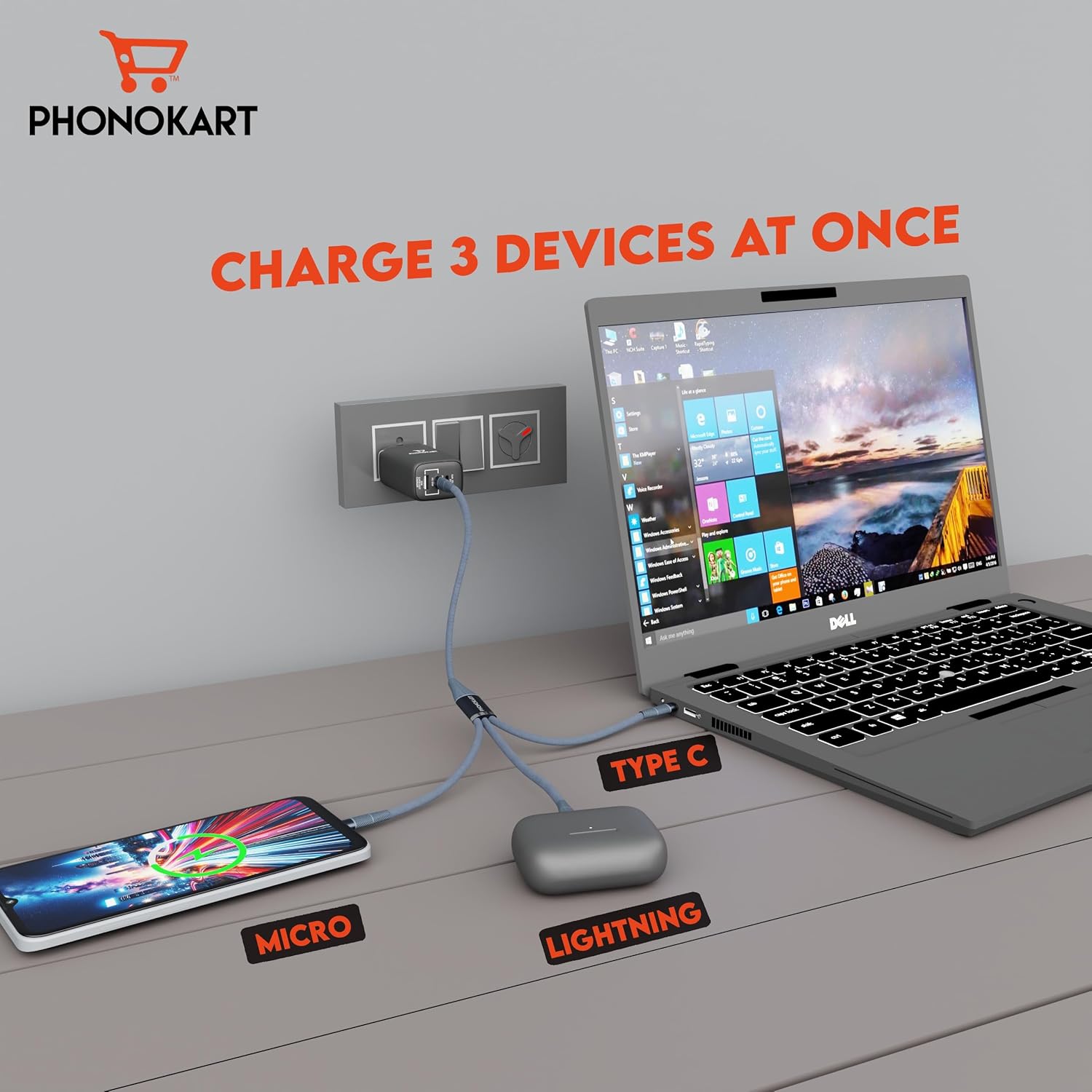 TRIX 3-in-1 Fast Charging Cable