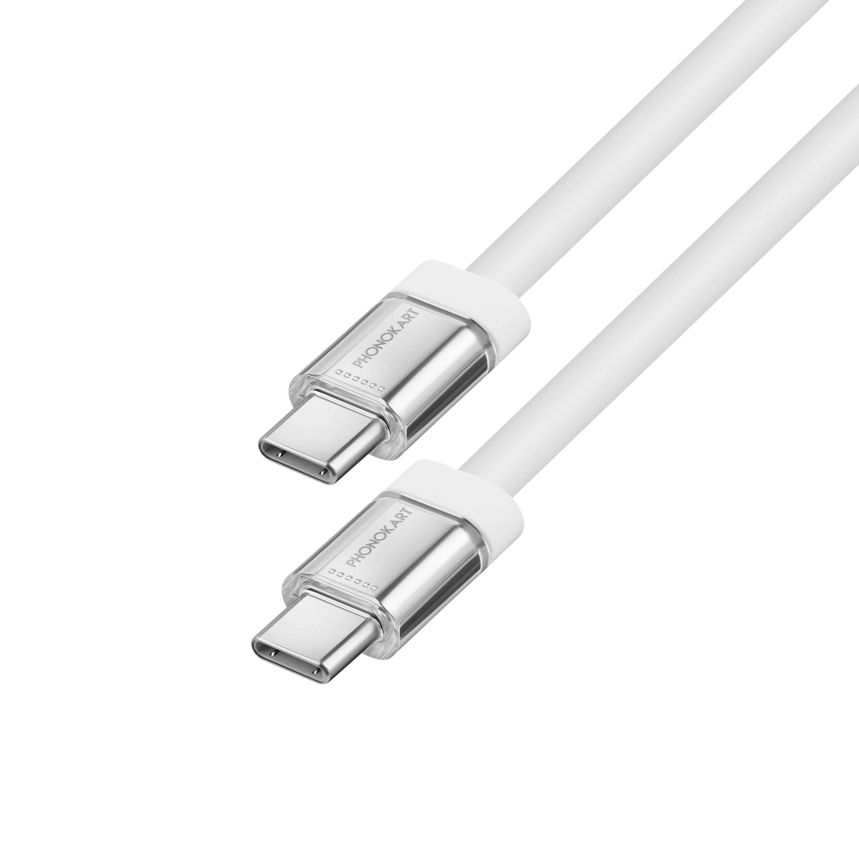 Phonokart GLAZE Type C To Type C Cable 1M Length (WHITE)