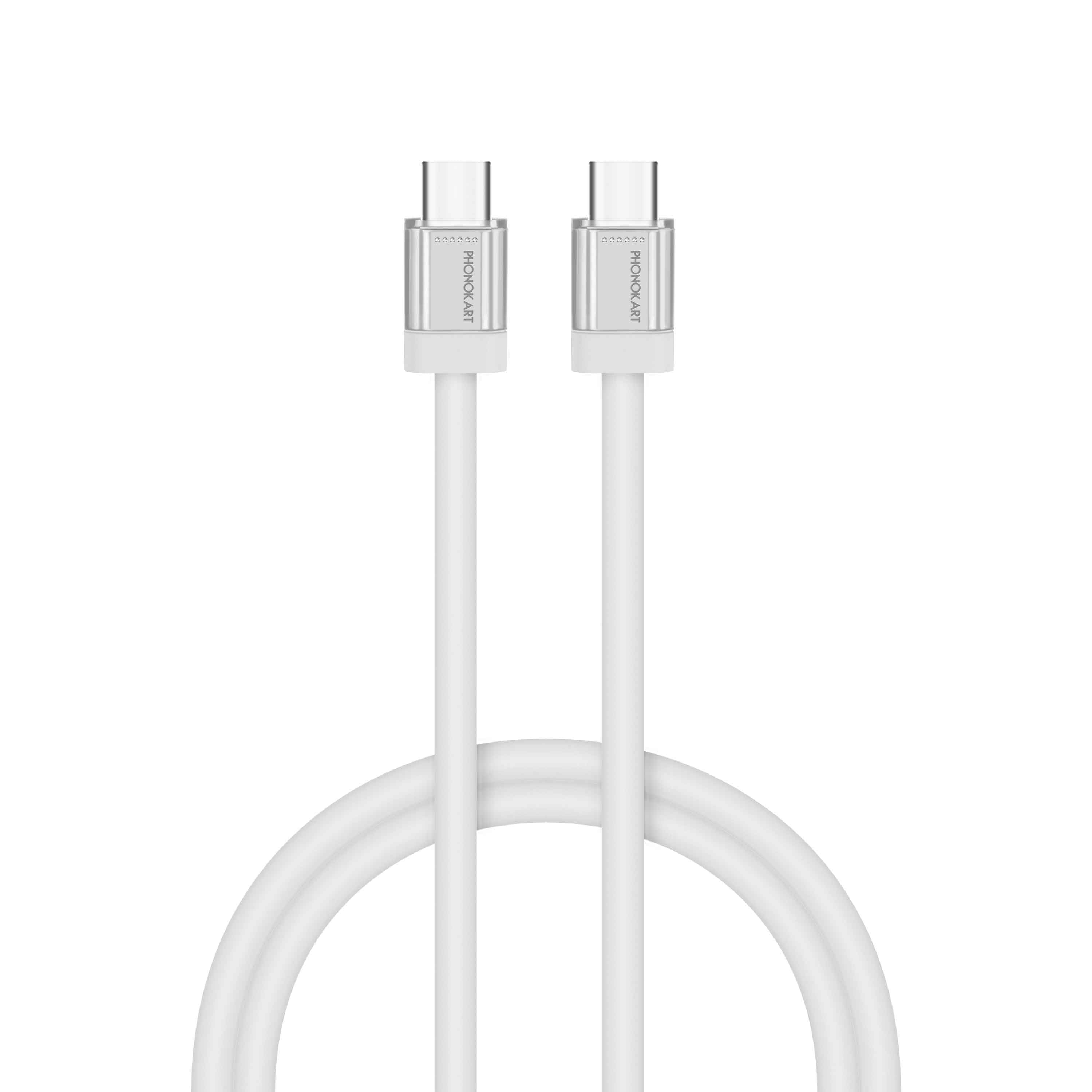 Phonokart GLAZE Type C To Type C Cable 1M Length (WHITE)