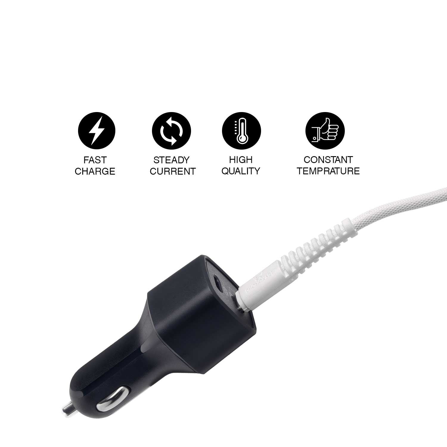 CAR CHARGER HARRIER DUAL PD (70W) (BLACK)