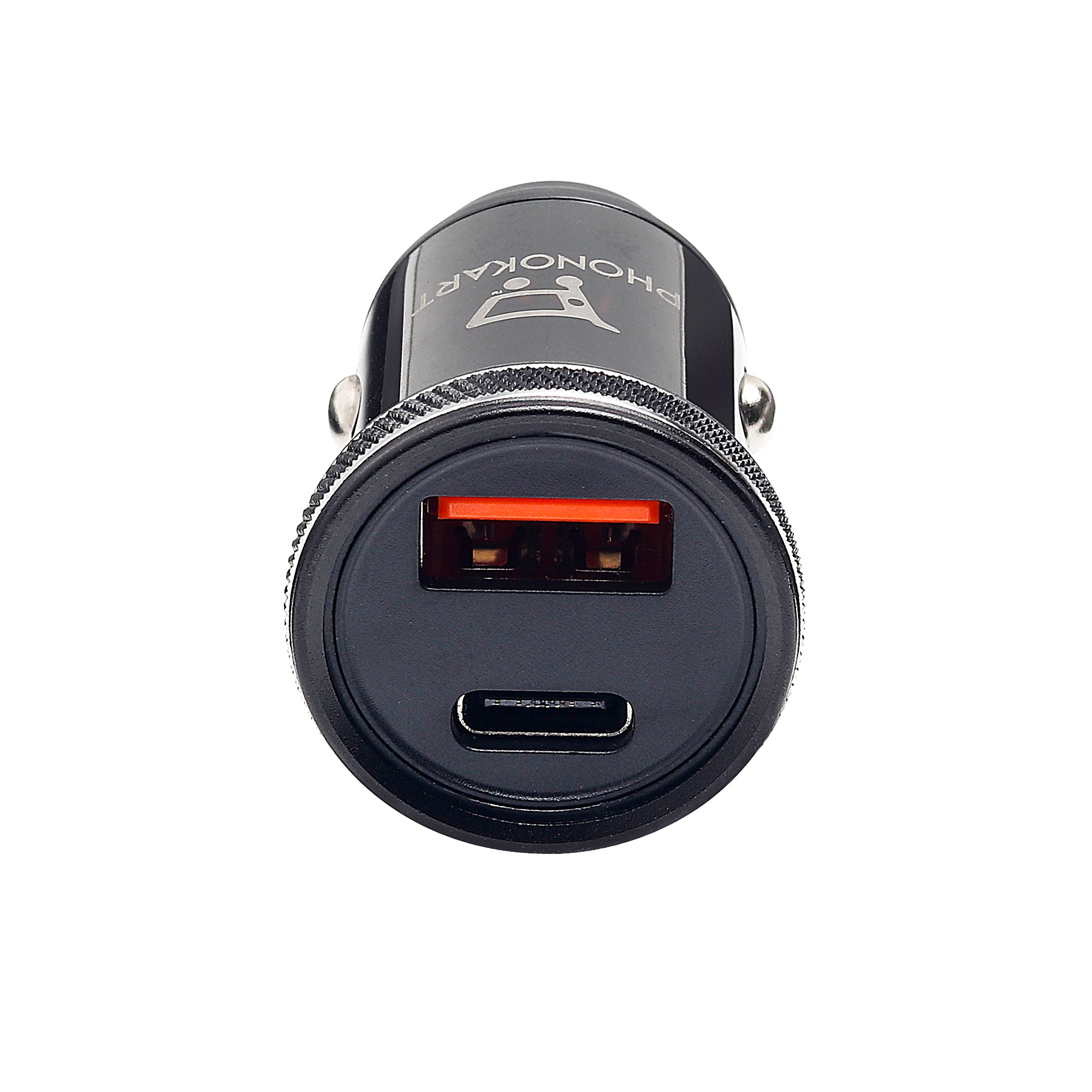 CAR CHARGER SELTOS (48W) WITH FREE TYPE C TO TYPE C (C2C)  CABLE (BLACK)