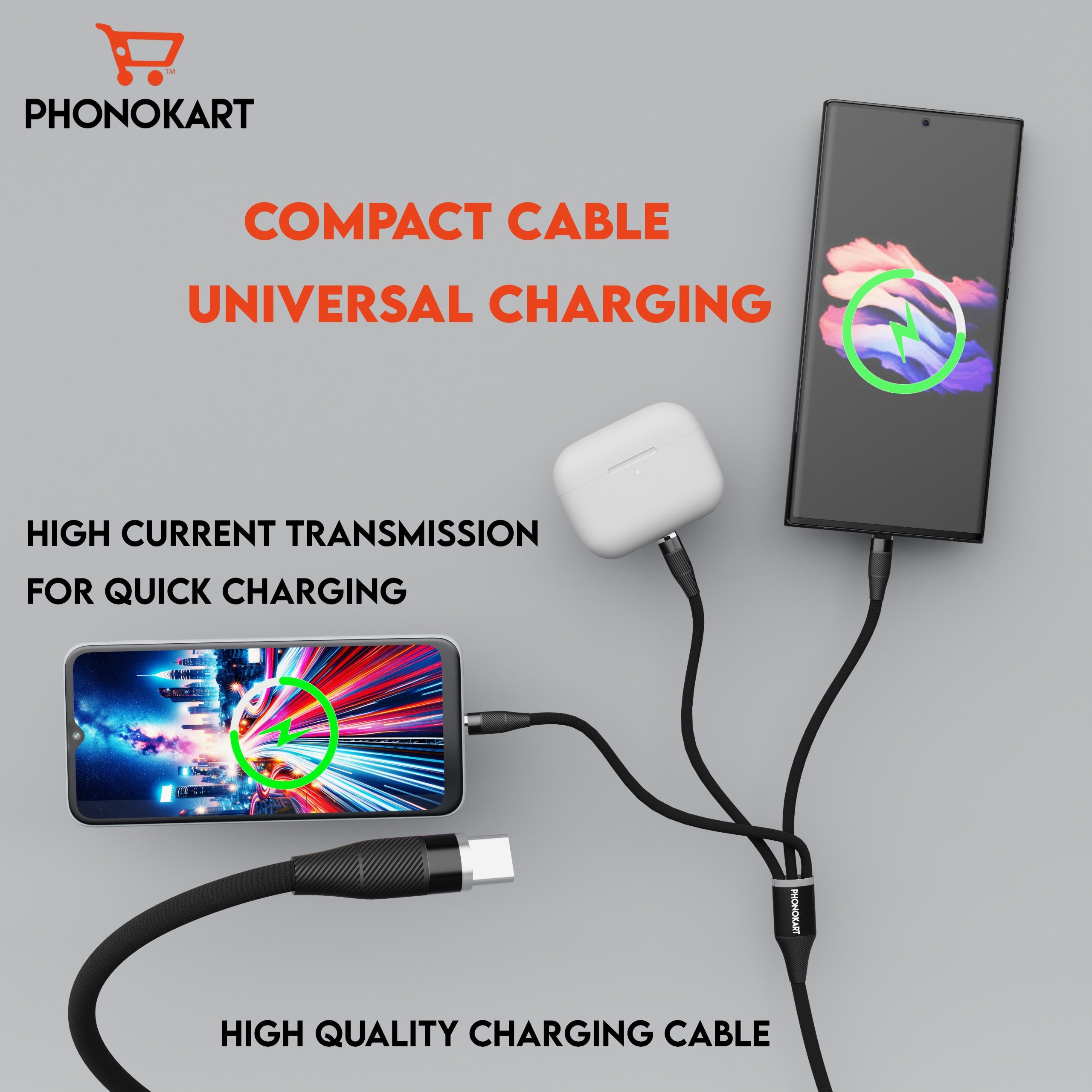 TRIX 3-in-1 Fast Charging Cable
