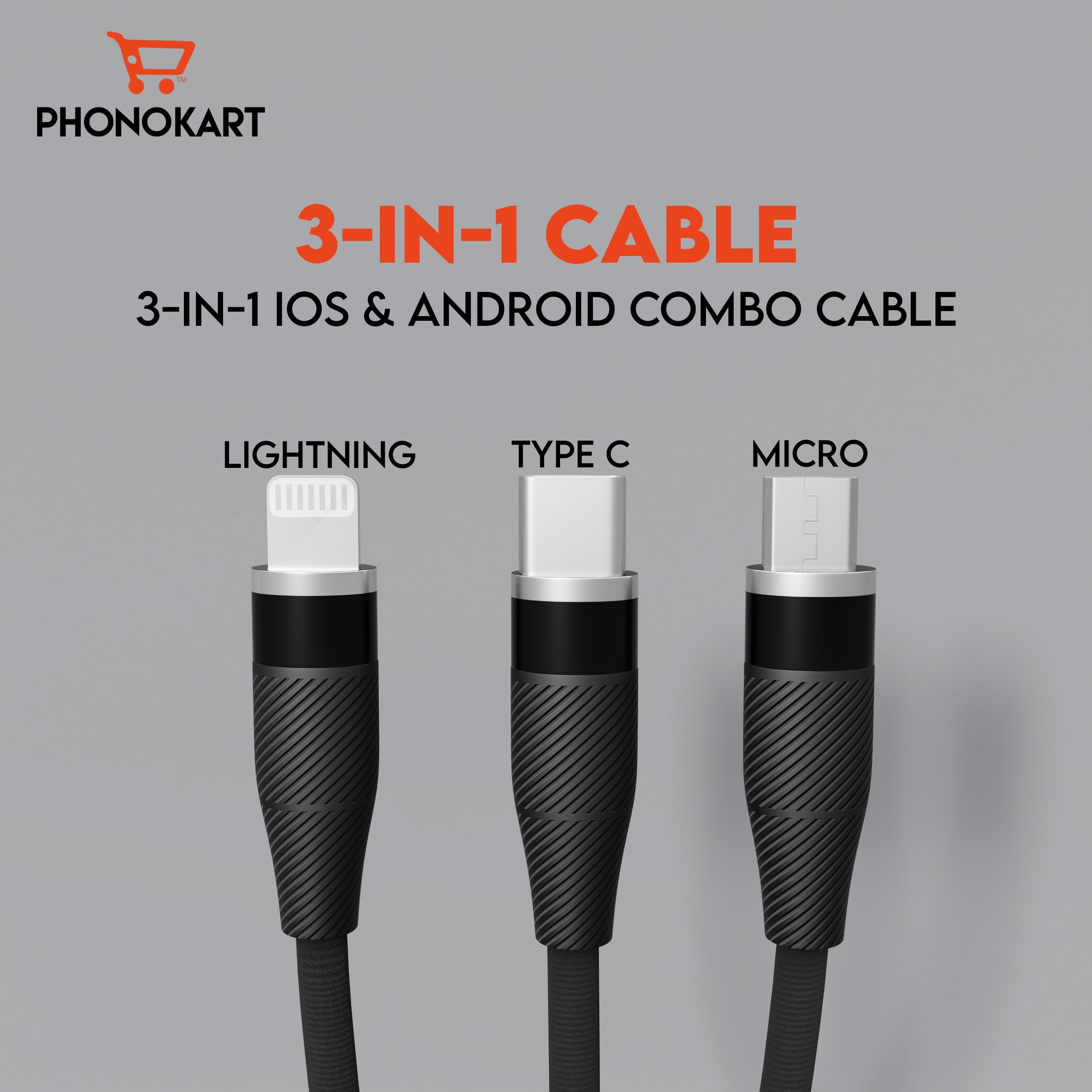 TRIX 3-in-1 Fast Charging Cable