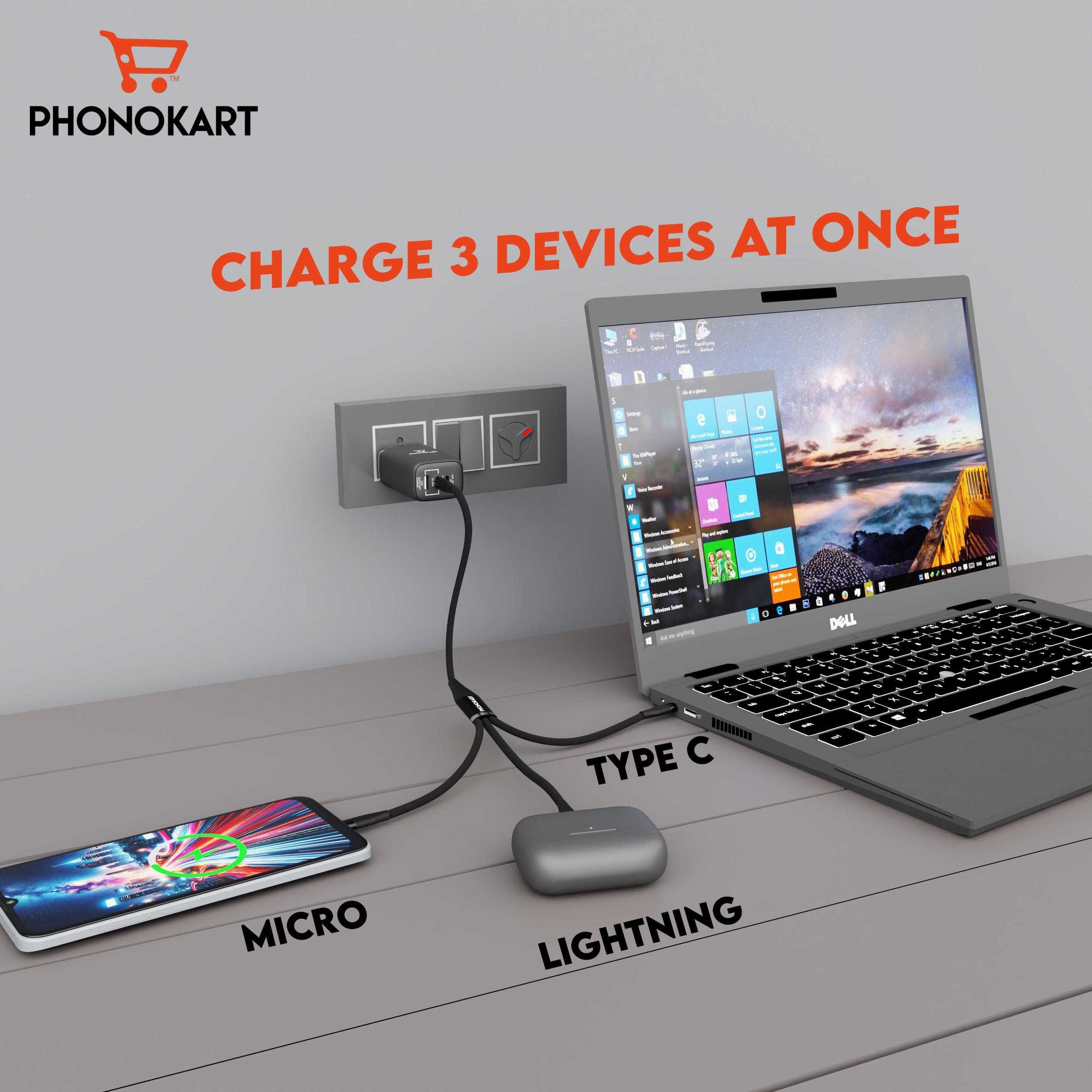 TRIX 3-in-1 Fast Charging Cable