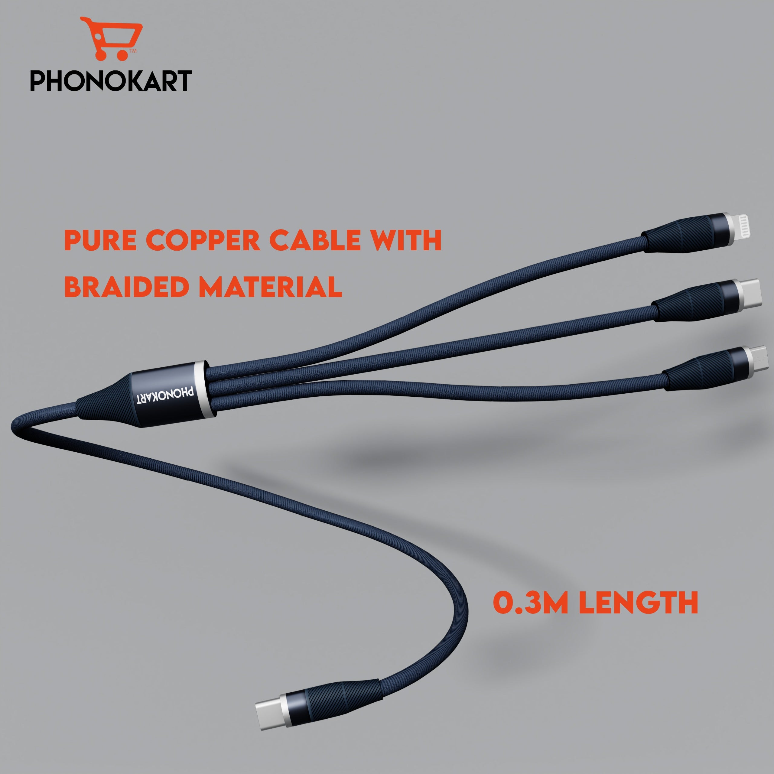 TRIX 3-in-1 Fast Charging Cable