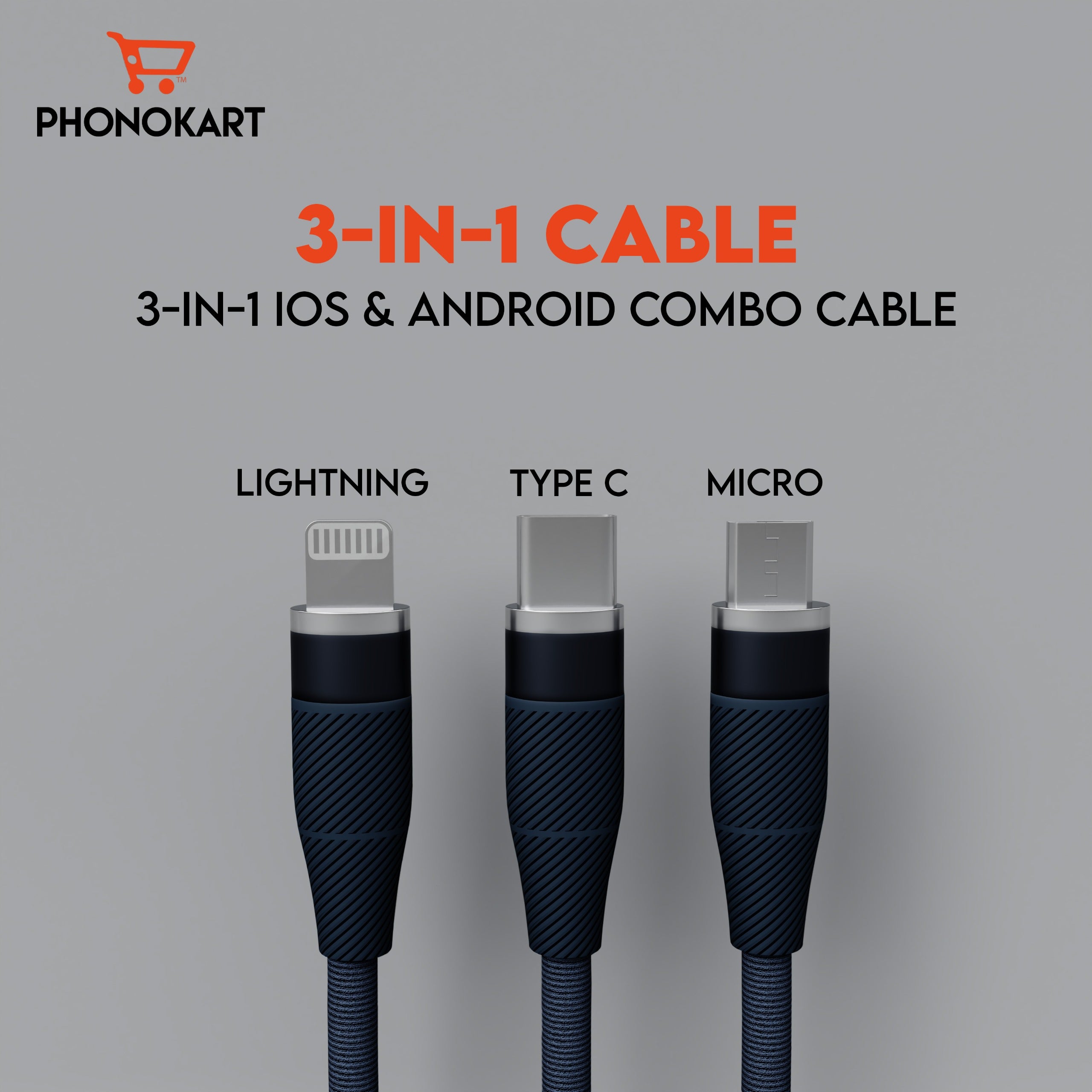 TRIX 3-in-1 Fast Charging Cable